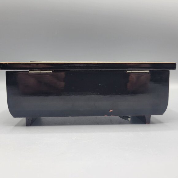 Vtg Lacquered Westland Music Jewelry Box Swan Floral Red Velvet Chopin Nocturne - Picture 13 of 16